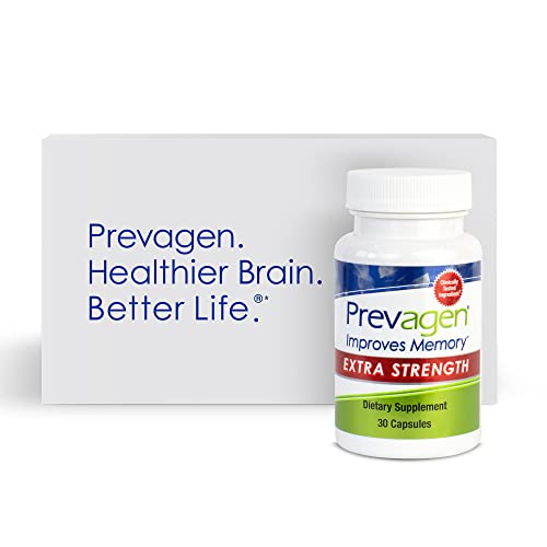 Prevagen Improves Memory - Extra Strength 20mg, 30 Capsules |1 Pack| with Apoaequorin & Vitamin D with Attractive and Stackable Prevagen Storage Box | Brain Supplement for Better Brain Health