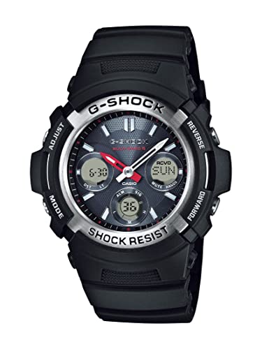 Casio Men's G-Shock AWG-M100-1ACR Tough Solar Atomic Black Resin Sport Watch