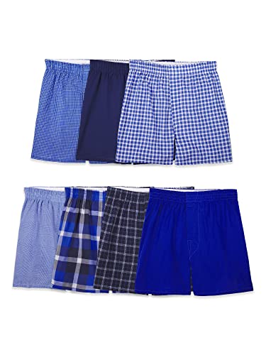 Fruit of the Loom boys Boxer Shorts Underwear, Woven - 7 Pack Assorted, Large US