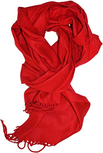 VERONZ Super Soft Luxurious Classic Cashmere Feel Winter Scarf (Red)