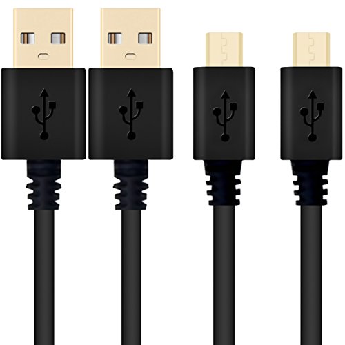 [2 Pcs] PS4 Micro USB Charger Cable,iEugen 3.3 ft PS4 Controller Charger Dualshock 4 USB Charging Cable for PS4 Pro Slim/XBOX ONE/Micro USB Device (Black)