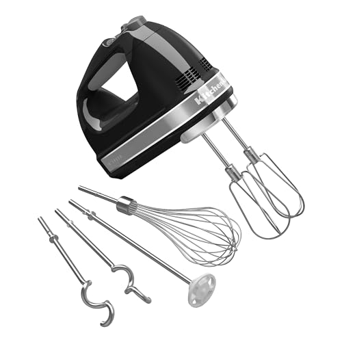 KitchenAid 9-Speed Digital Hand Mixer with Turbo Beater II Accessories and Pro Whisk - Onyx Black