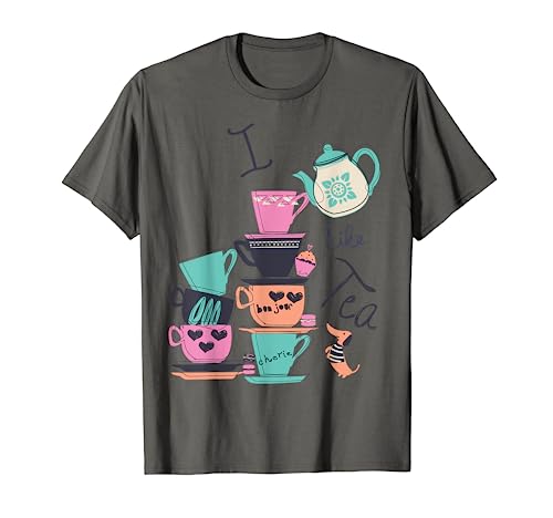 I Like Tea Cup of Tea Vintage Print Tea-Pot Drinker Birthday T-Shirt