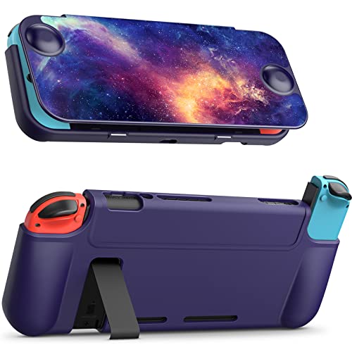 Fintie Case for Nintendo Switch - Flip Case [Screen Safe] Slim Protective Soft TPU Shell with Magnetically Detachable Front Cover & Ergonomic Grip for Switch 2017 6.2' Touch Screen (Galaxy)