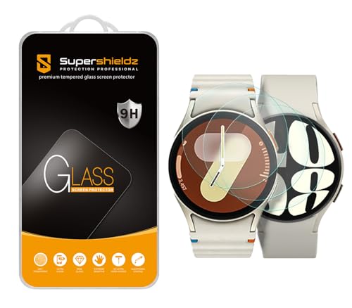 Supershieldz (3 Pack) Designed for Samsung Galaxy Watch 7 (40mm) / Watch 6 (40mm) / Watch FE (40mm) / Watch 5 (40mm) / Watch 4 (40mm) Tempered Glass Screen Protector, Anti Scratch, Bubble Free