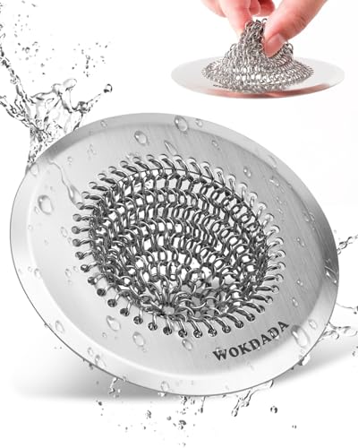 Sink Drain Strainer, Reversible Easy Clean Mesh Sink Strainer with 304 Stainless Steel, Wokdada Revolutionary Anti-Rust Large Kitchen Sink Strainer Food Catcher for Garbage Disposal Without Clogging