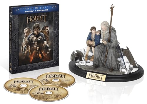 The Hobbit: The Battle of the Five Armies (Extended Edition) with Limited Edition Figurine [Blu-ray, 3-Disc] -Sixth and Final Movie of the Peter Jackson’s Lord of the Rings Film Series