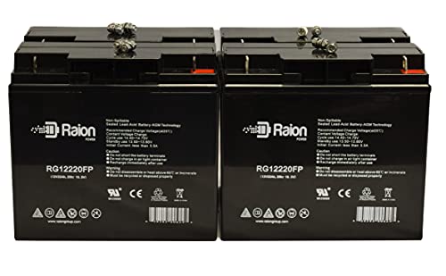Raion Power 12V 22Ah Replacement AGM Battery for Schumacher DSR SCUPSJ2212 Jump Starter - 4 Pack
