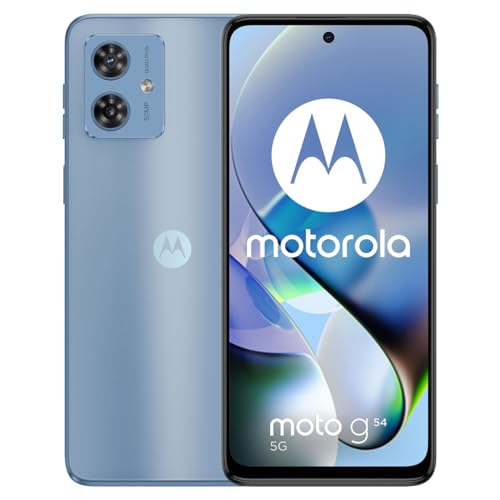 Motorola Moto G54 5G Dual SIM | 8+256GB ROM | GSM Unlocked Smartphone | 6.5' 120Hz IPS LCD Display | Android 13 | 50MP Camera | Li-Po 6000 mAh Battery | International Model - (Blue)