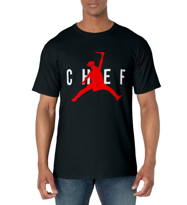 Funny Restaurant Chef - Jumping Chef Knife Logo T-Shirt