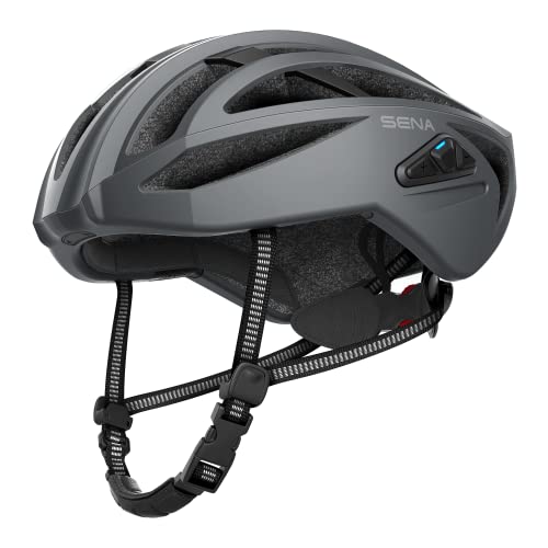 Sena R2X Smart Road Cycling Helmet with Alexa Built-in and Mesh Intercom (Matte White, Large)