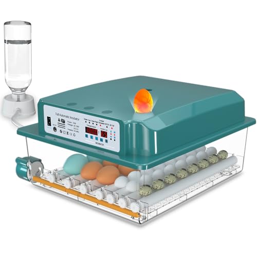 Hethya Egg Incubator, Egg Incubator with Automatic Egg Turning and Humidity Monitoring, Incubator for Chicken Eggs, 36 Eggs Incubator with Egg Candler, for Duck Eggs Quail Eggs