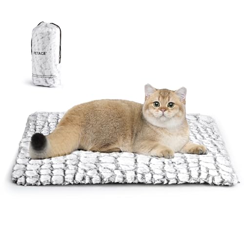 Petace Self Warming Cat Bed, 24' x 18' Ultra Soft Cat Dog Pet Heating Pad for Indoor Outdoor, Non-Slip Heated Cat Mat Thermal Blanket