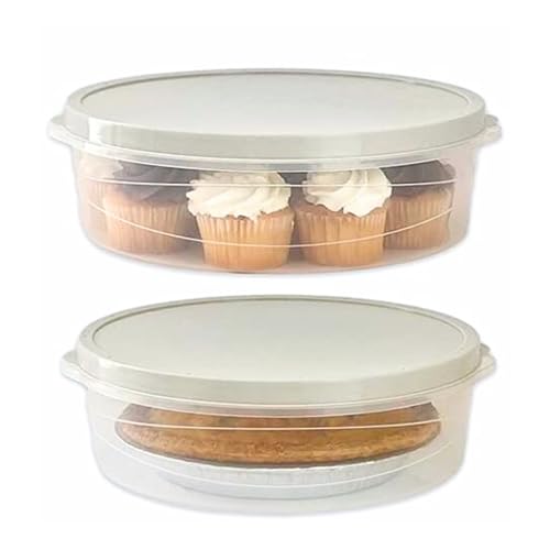 Evelots Set of 2 Pie Keepers-Clear Plastic Food Storage Containers-Holds 10 Inch Cakes, Pies, Pastries