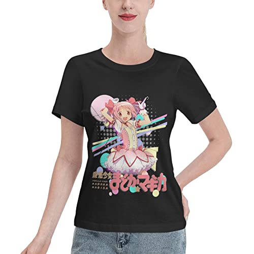 Anime Puella Magi Madoka Magica T Shirt Women Short Sleeve Shirts Fashion Casual Tee Black