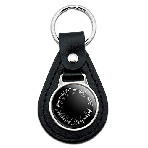 GRAPHICS & MORE Black Leather THE LORD OF THE RINGS Mordor Script Keychain