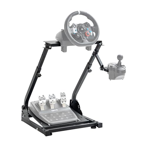 Hottoby Racing simulator cockpit Steering Wheel Stand Foldable&Multi-level Adjustable Fit for Logitech/Thrustmaster G25,G27,G29,G920,G923&T150,T248,T300 Gaming Simulator Cockpit,No Wheel Pedals