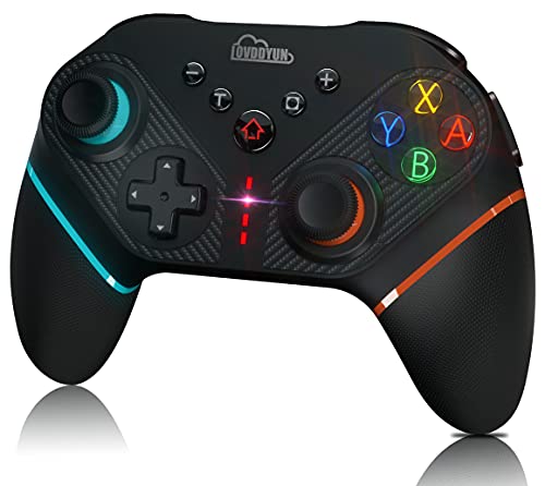 Wireless Pro Controller for Switch/Switch Console, Gamepad Joypad Remote Joystick with LED Backlight Button, one-Key Wake-up, Turbo,Double Vibration,Gyroscope Axis