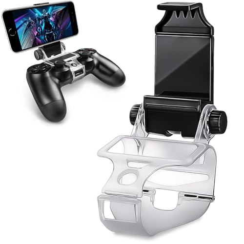 ADZ PS4 Controller Phone Mount, PS4 Phone Mount Smart Clip for PS4 Dualshock 4 Controller Compatible with iPhone, Android and PS4 Remote Play