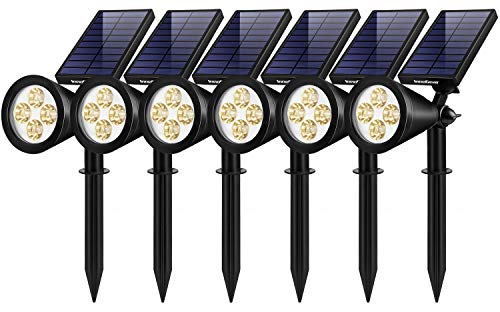 InnoGear Solar Lights for Outside, Solar Lights Outdoor Waterproof Solar Garden Yard Spot Lights Spotlight Pathway Landscape Lighting Wall Light Auto On/Off, Pack of 6 (Warm White)