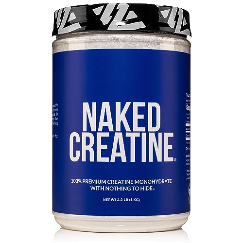 Pure Creatine Monohydrate – 200 Servings - 1,000 Grams, 2.2lb Bulk, Vegan, Non-GMO, Gluten Free, Soy Free. Aid Strength Gains, No Artificial Ingredients - Naked CREATINE