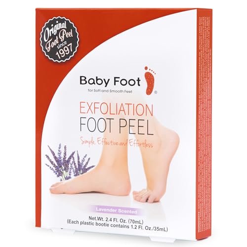 Baby Foot Original Exfoliation Foot Peel - Callus Remover for Rough Cracked, Dry Feet, Dead Skin Removal - Foot Peeling Mask for Baby Soft Feet - Spa Experience at Home & Gift Ideas - Lavender Scented