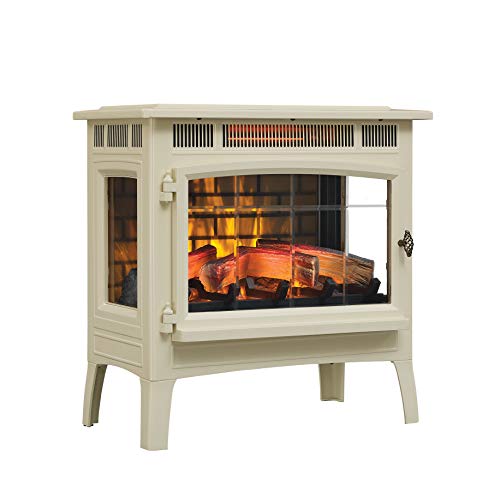 Duraflame Electric Infrared Quartz Fireplace Stove with 3D Flame Effect, Cream
