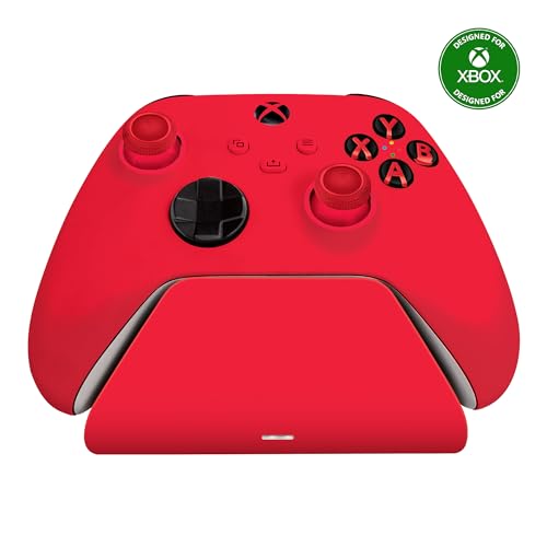 Razer Universal Quick Charging Stand for Xbox Series X|S: Magnetic Secure Charging - Perfectly Matches Xbox Wireless Controllers - USB Powered - Pulse Red (Controller Sold Separately)