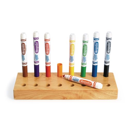 Colorations Wooden Marker Stand, Holds 16 Crayola Markers, Marker Storage, Marker Organzier, Schools, Pre-schools, Kinder, Home, Art Storage, Classroom Organization, Teacher Supplies, Model:CMS