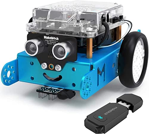 Makeblock mBot Robot Kit with Dongle, STEM Projects for Kids Ages 8-12 Learn to Code with Scratch Arduino, Robot Kit for Kids, STEM Toys, Computer Programming for Beginners Gift for Kids Ages 8+