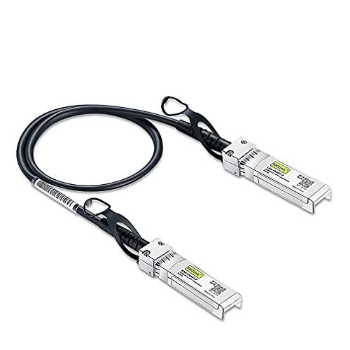 10Gtek 10G SFP+ DAC Cable - 10GBASE-CU Passive Direct Attach Copper Twinax SFP Cable for Cisco SFP-H10GB-CU0.25M, Meraki MA-CBL-TA-0.25M, Fortinet, Ubiquiti UniFi, 0.25-Meter(0.82ft)