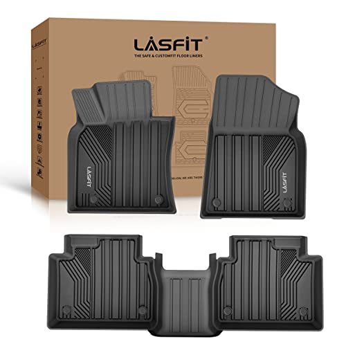 LASFIT Floor Mats Fit for 2018-2024 Toyota Camry, FWD Only (Not Fit for Hybrid or AWD), Custom Fit TPE All Weather Floor Liners 1st & 2nd Row Car Mats, Black