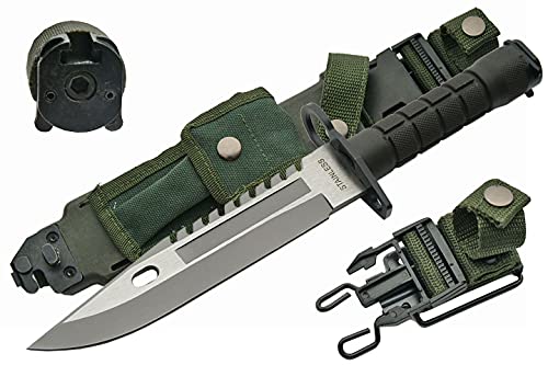 SZCO Supplies 13' M-9 Bayonet Military Style Tactical Saw Back Knife,Green/Black