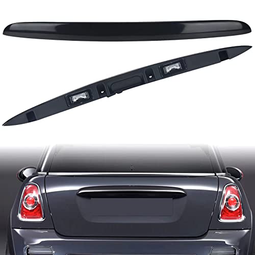 ZONFANT Black Rear Trunk Hatch Handle with Lamp, Tailgate Trim Lid Trunk Liftgate Pull Handle Compatible with 2005-2015 BMW Mini Cooper R56 R57 Series, Replace #51132753602 - Backhatch Release Handle