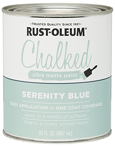 Rust-Oleum 1 qt Brands 285139 Serenity Blue Chalked Ultra Matte Paint, 30 Fl Oz (Pack of 1)