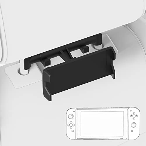 GEEKRIA Car Headrest Mount Holder Gaming Accessories Compatible with Nintendo Switch/Switch OLED/Switch Lite/Cell Phone, or Other 5.5-10.5' Device, 180° Rotating Adjustable (Black)
