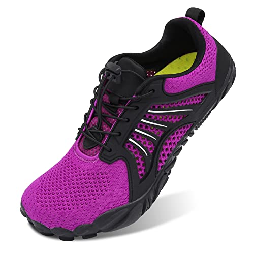 Scurtain Womens Mens Water Shoes for Men Women Barefoot Aqua Shoes Swim Shoes Beach Shoes for Women Men Hiking Shoes Women Men Reef Shoes Women Men Purple 7.5 W/6 M