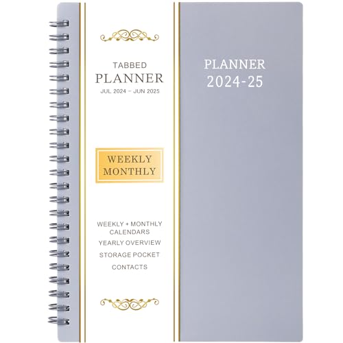 2024-2025 Planner - Jul. 2024 - Jun. 2025, Academic Planner 2024-2025, Weekly and Monthly Planner, 6.25' × 8.3', Tabs, Inner Pocket, Strong Twin-Wire Binding, Improving Your Time Management Skill