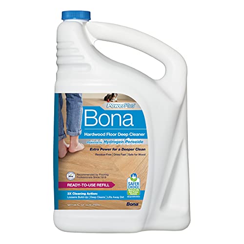 Bona PowerPlus Hardwood Floor Deep Cleaner Refill - 128 fl oz - Refill for Bona Spray Mops and Spray Bottles - Residue-Free Floor Cleaning Solution for Wood Floors