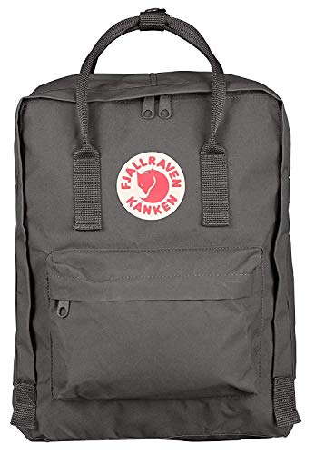 Fjällräven Kånken Unisex Travel Backpack - Side Slip Pocket - Adjustable Shoulder Straps - Dual Top Handles Super Grey One Size One Size