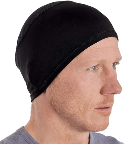 Cooling Skull Cap for Men - Hard Hat Liner, Cycling Skull Cap, Head Caps for Men, Skull Cap Helmet Liner for Motorcycle Black