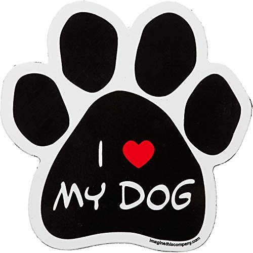 Imagine This Paw Car Magnet, I Love My Dog, 5-1/2-Inch by 5-1/2-Inch