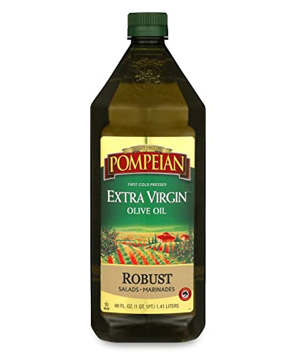 Pompeian Robust Extra Virgin Olive Oil, First Cold Pressed, Full-Bodied Flavor, Perfect for Salad Dressings & Marinades, 48 FL. OZ.