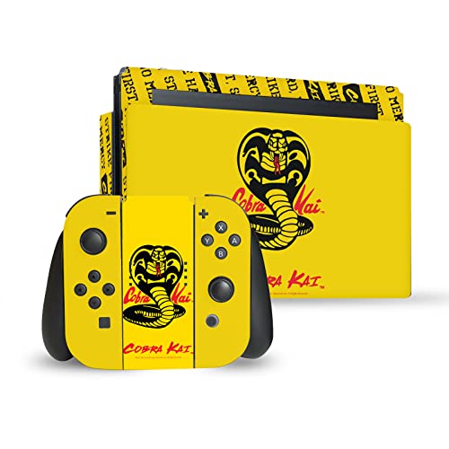 Head Case Designs Officially Licensed Cobra Kai Logo Iconic Vinyl Sticker Gaming Skin Decal Cover Compatible with Nintendo Switch Console & Dock & Joy-Con Controller Bundle