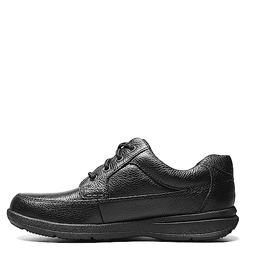 Nunn Bush mens Cam Moc Toe Casual Lace-up With Comfort Gel and Memory Foam Lace Up, Black Tumbled, 11.5 US