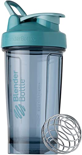 BlenderBottle Shaker Bottle Pro Series Perfect for Protein Shakes and Pre Workout, 24-Ounce, Cerulean Blue