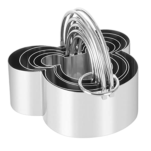 HUINF Mouse Cookie Cutter Set, Stainless Steel 5 Pieces Mouse Biscuit Cutters,Professional Pastry Cutters for Pastries Doughs Doughnuts