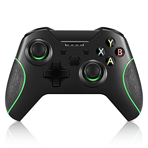GLOWANT Wireless Controller Replacement for Xbox One Controller,2.4G Wireless Gamepad Joystick with Dual Vibration and Built-in 500mAh Rechargeable Battery Compatible with Xbox one(BL)