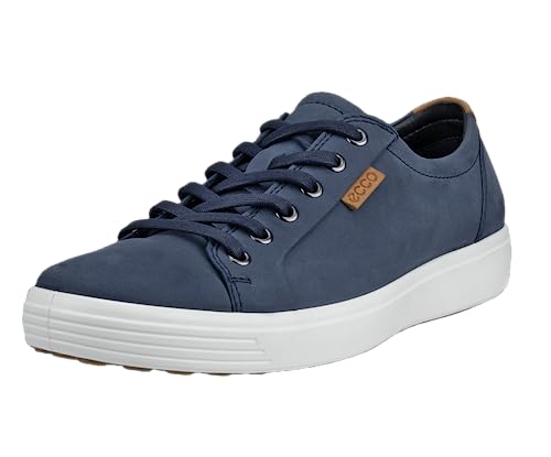 ECCO Men's Soft 7 Sneaker, Marine Nubuck/Lion, 10-10.5