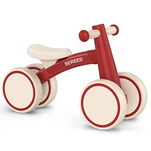 SEREED Balance Bike for 1 Year Old, 10 inches Aluminum Frame, Red (UD30), Baby's First Bike for Boys and Girls, Aiding Babies in Learning to Walk and Develop Balance